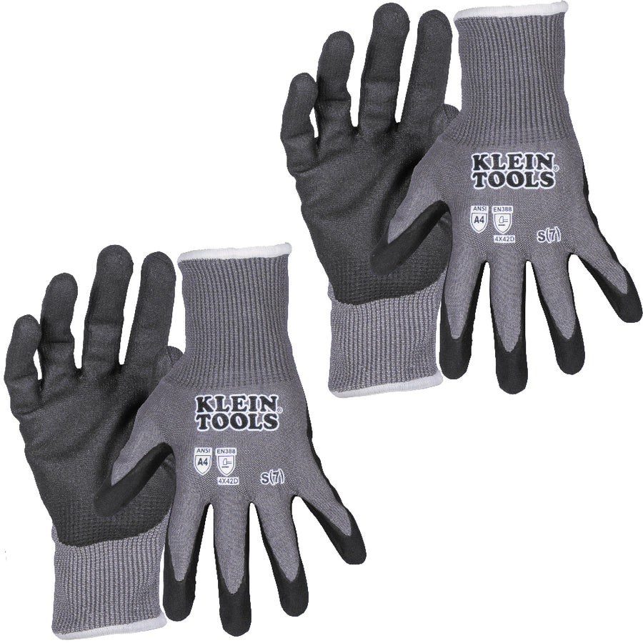 KLEIN TOOLS Touchscreen Cut Level A4 Knit Dipped Gloves (2 PAIR)