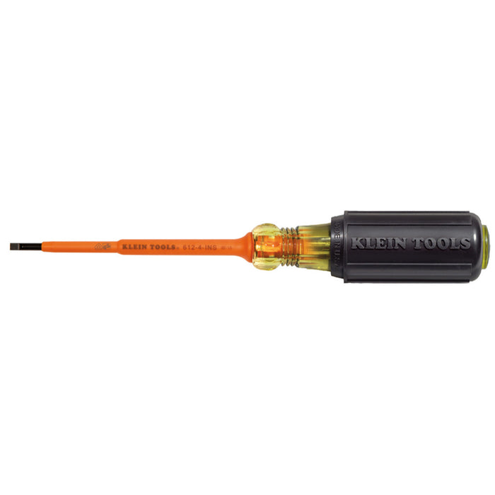 KLEIN TOOLS Insulated 1/8-Inch Slotted Screwdriver, 4-Inch