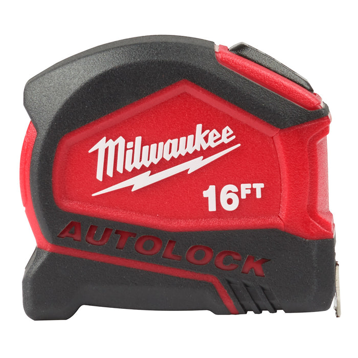 Cinta métrica compacta con bloqueo automático de 16' MILWAUKEE