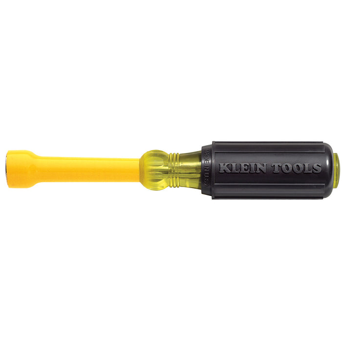 KLEIN TOOLS 7/16-Inch Coated Nut Driver, 3-Inch Hollow Shaft