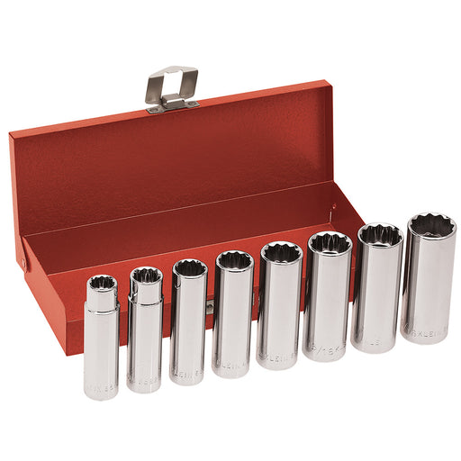 KLEIN TOOLS 8 PC. 1/2" Drive Deep Socket Wrench Set