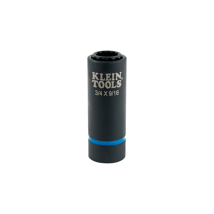 KLEIN TOOLS 2-in-1 Impact Socket, 12-Point, 3/4 and 9/16-Inch