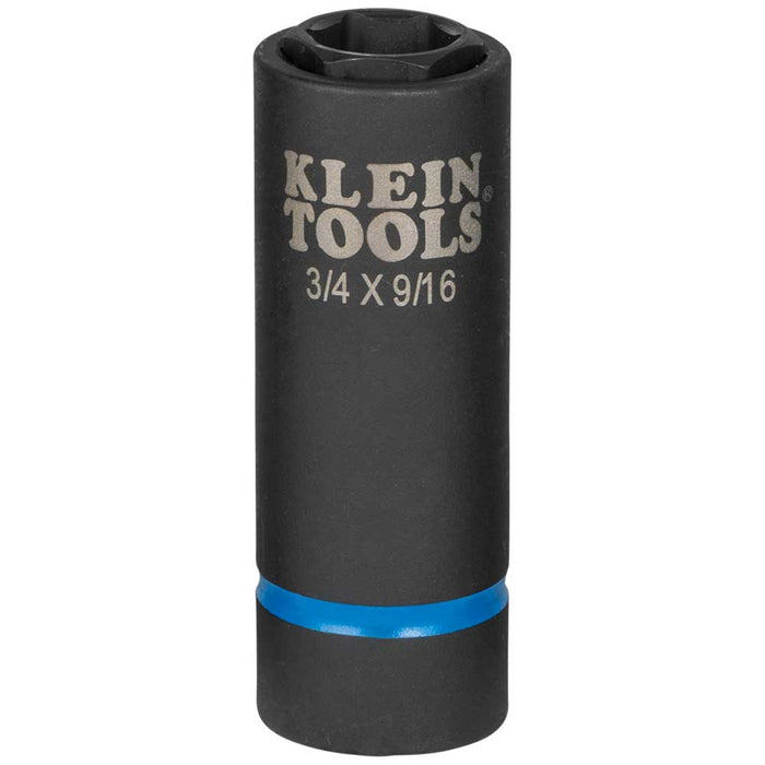 KLEIN TOOLS 2-in-1 Impact Socket, 6-Point, 3/4 and 9/16-Inch