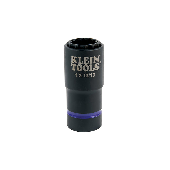 KLEIN TOOLS 2-in-1 Impact Socket, 12-Point, 1 and 13/16-Inch