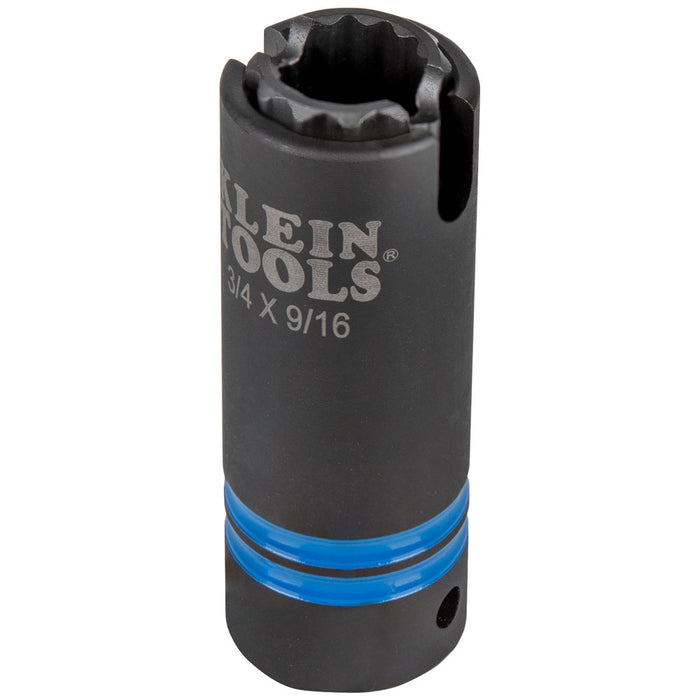 KLEIN TOOLS 3-in-1 Slotted Impact Socket, 12-Point, 3/4 and 9/16-Inch
