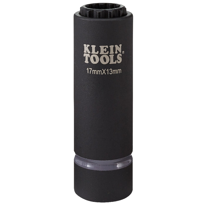 KLEIN TOOLS 2-in-1 Metric Impact Socket, 12-Point, 17 x 13 mm