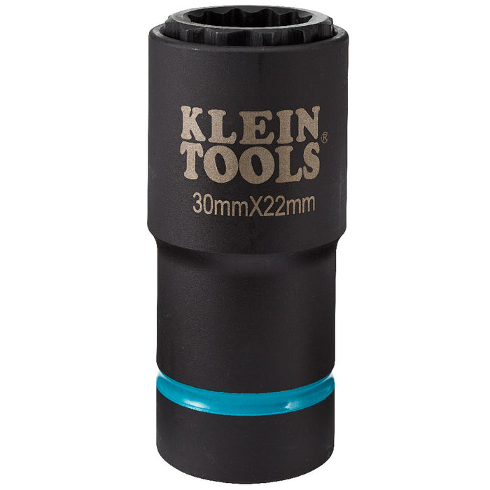 KLEIN TOOLS 2-in-1 Metric Impact Socket, 12-Point, 30 x 22 mm