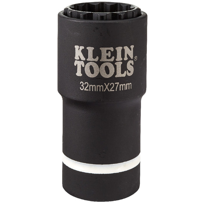 KLEIN TOOLS 2-in-1 Metric Impact Socket, 12-Point, 32 x 27 mm
