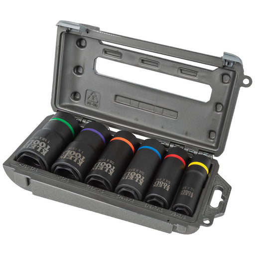 KLEIN TOOLS 6 PC. 6-Point 2-IN-1 Impact Socket Set