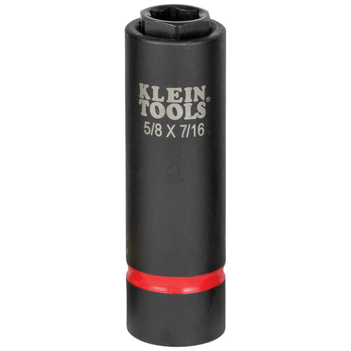 KLEIN TOOLS 2-in-1 Impact Socket, 6-Point, 5/8 and 7/16-Inch