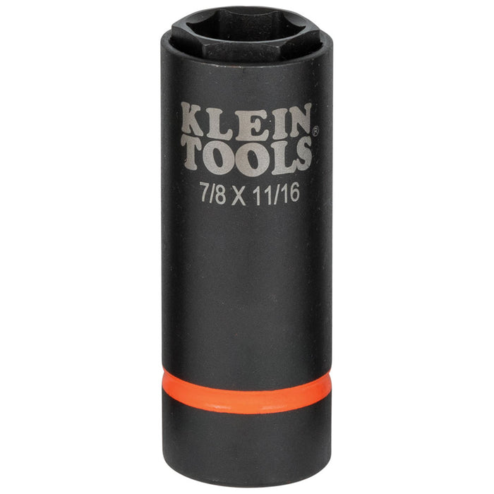 KLEIN TOOLS 2-in-1 Impact Socket, 6-Point, 7/8 and 11/16-Inch