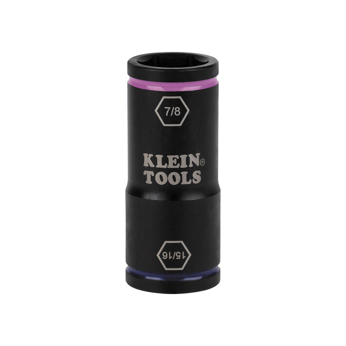 KLEIN TOOLS Flip Impact Socket, 15/16 and 7/8-Inch