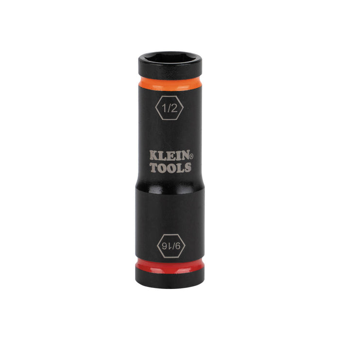 KLEIN TOOLS Flip Impact Socket, 9/16 and 1/2-Inch