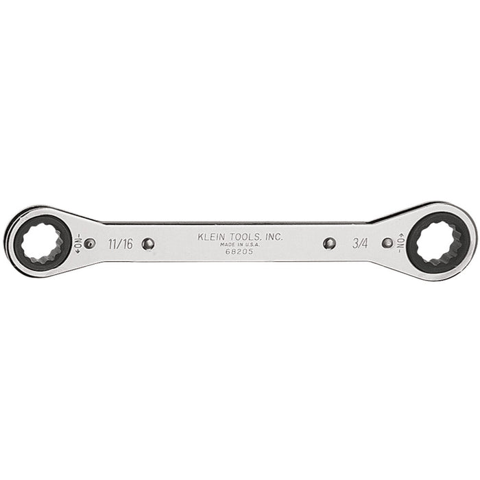 KLEIN TOOLS Ratcheting Box Wrench 11/16 x 3/4-Inch