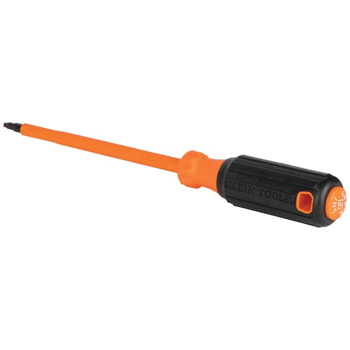 KLEIN TOOLS Insulated Screwdriver, #2 Square Tip, 6-Inch Round Shank