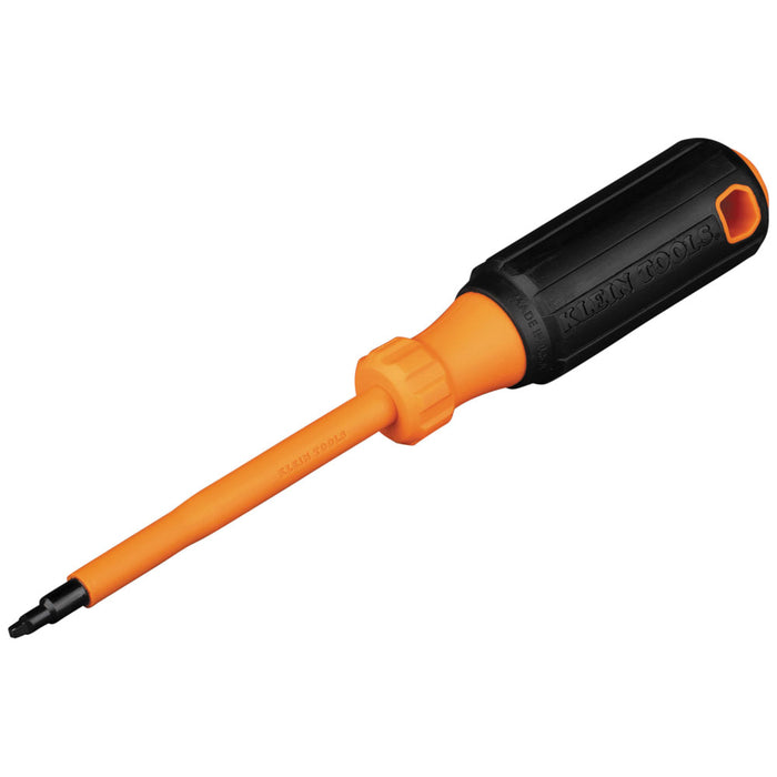 KLEIN TOOLS Insulated Screwdriver, #1 Square Tip, 4-Inch Shank