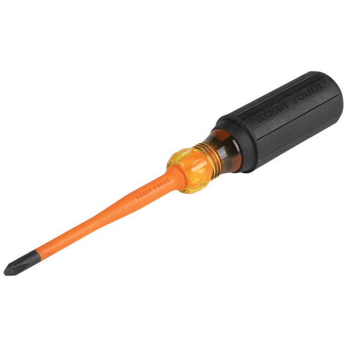 KLEIN TOOLS Slim-Tip Insulated Screwdriver, #2 Phillips, 4-Inch Round Shank