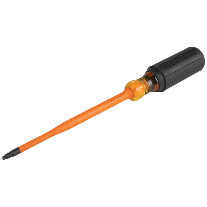 KLEIN TOOLS Slim-Tip 1000V Insulated Screwdriver, #2 Square, 6-Inch Round Shank