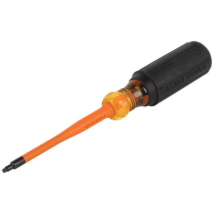 KLEIN TOOLS Slim-Tip 1000V Insulated Screwdriver, #1 Square, 4-Inch Round Shank