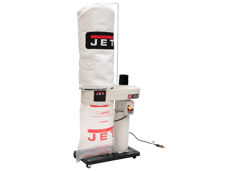 JET DC650 Dust Collector, 5-Micron Bag Filter, 650 CFM, 1 HP, 1Ph 115/230V