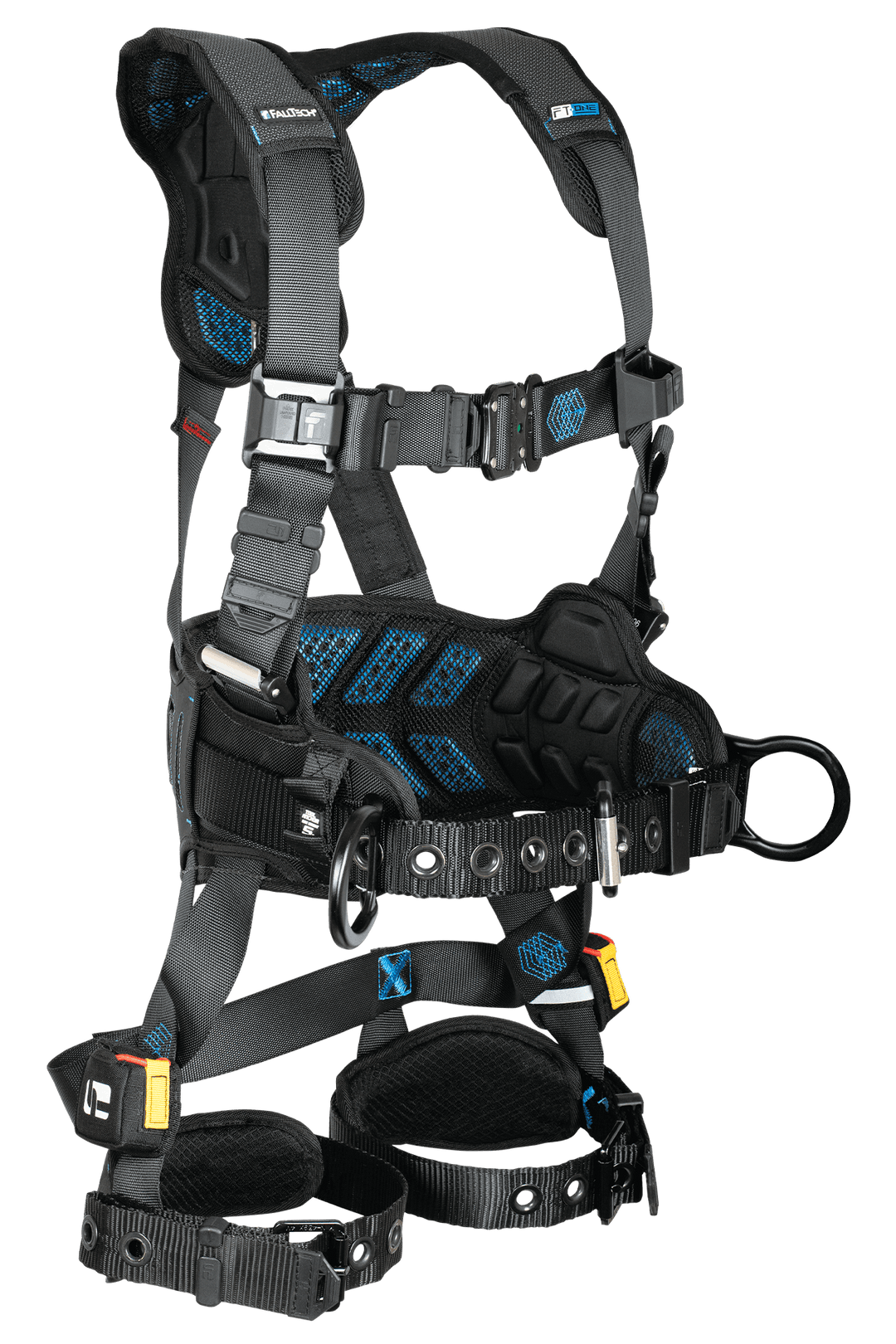 FALLTECH FT-ONE™ 3D Construction Belted Full Body Harness, Tongue Buckle Leg Adjustments