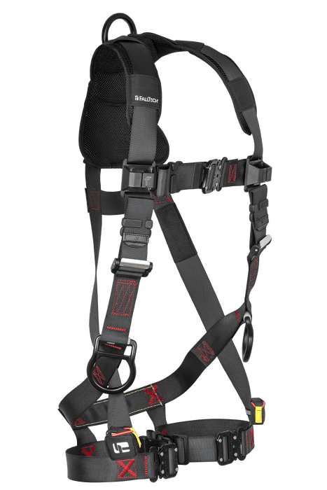 Arnés de cuerpo completo sin cinturón estándar FALLTECH FT-IRON™ 3D, ajuste de pierna con hebilla de conexión rápida 
