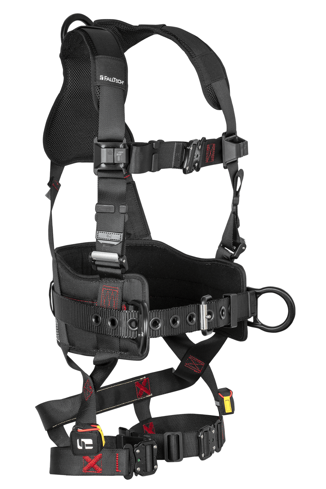 FALLTECH FT-IRON™ 3D Construction Belted Full Body Harness, Quick Connect Buckle Leg Adjustment