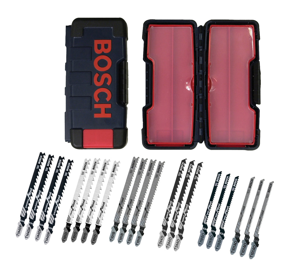 BOSCH 21 pc. T-Shank Jig Saw Blade Set Optimized for Wood Cutting