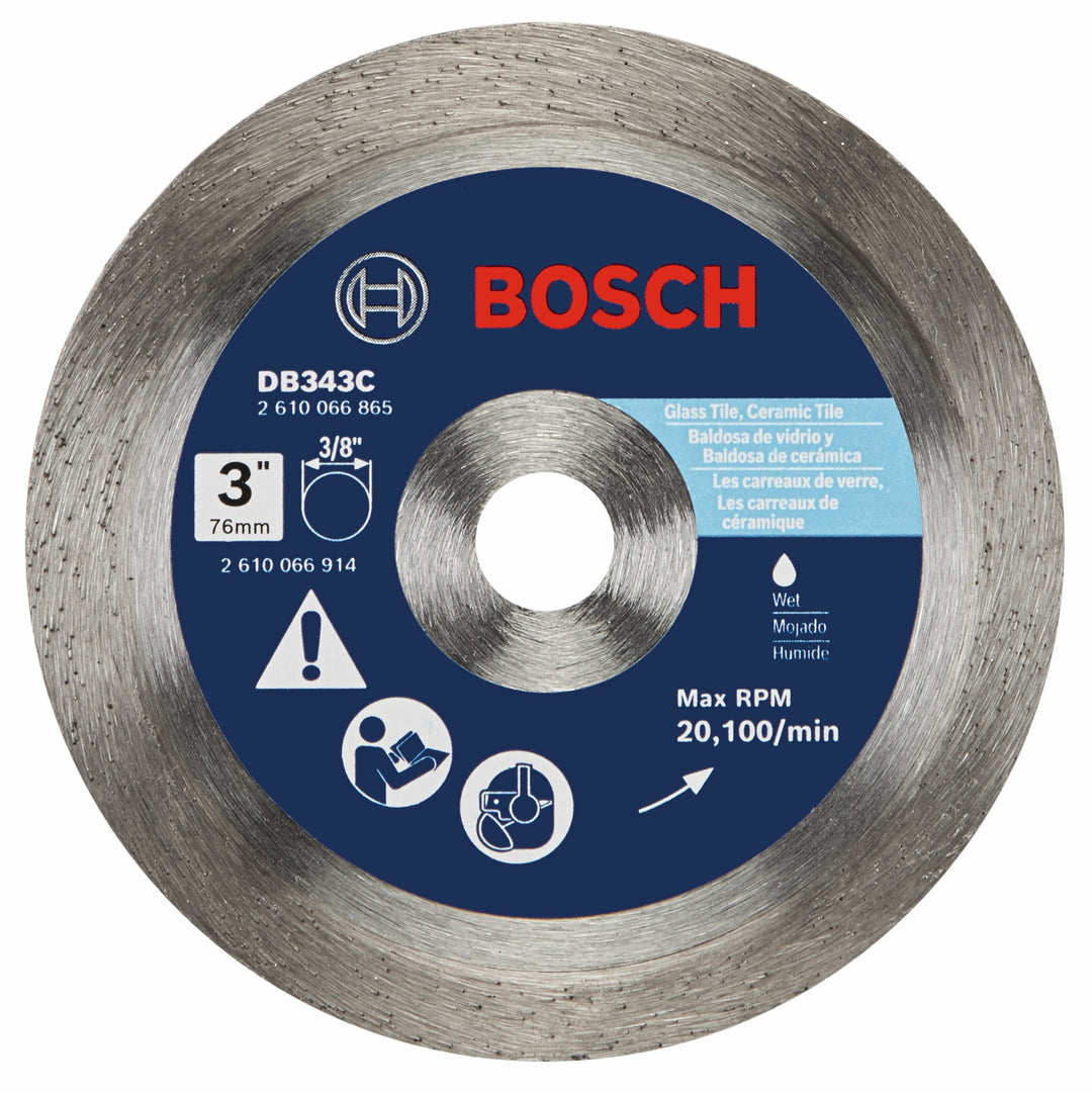 BOSCH 3" Premium Continuous Rim Diamond Blade for Clean Cuts