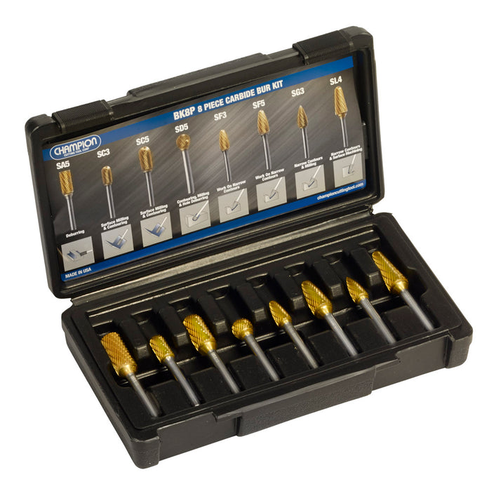 CHAMPION 8 PC. High Performance Bur Kit