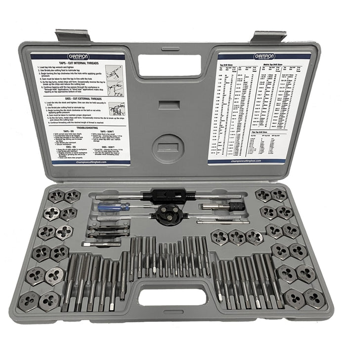 CHAMPION 60 PC. Fractional / Metric Tap & Die Set