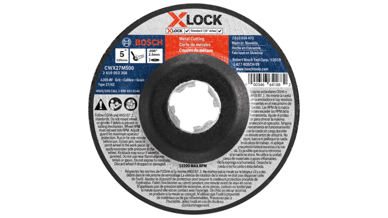 BOSCH 5" x .098" X-LOCK Arbor Type 27A (ISO 42) 30 Grit Metal Cutting & Grinding Abrasive Wheel (25 PACK)