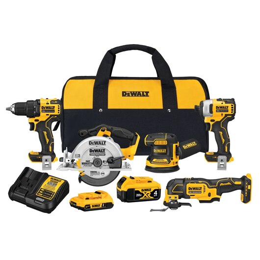 DEWALT 20V MAX XR Brushless 5-Tool Combo Kit with 5Ah Batteries | DCK530P2