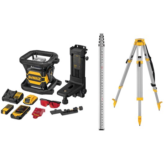 DEWALT 20V MAX* Tool Connect™ Red Tough Rotary Laser Kit