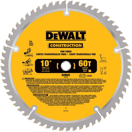 DEWALT 10" Construction Miter/Table Saw Blade