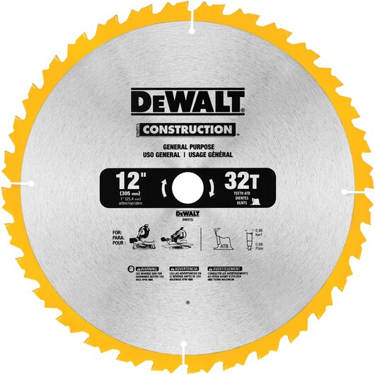 DEWALT 12" Construction Miter Saw Blade