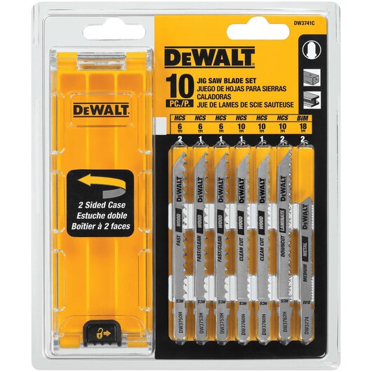 DEWALT Jigsaw Blades Set With Case, T-Shank, 10-Piece