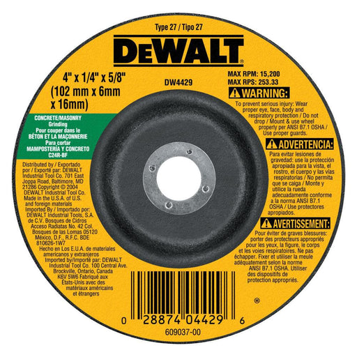 DEWALT 4-Inch By 1/4-Inch By 5/8-Inch Concrete/Masonry Grinding Wheel