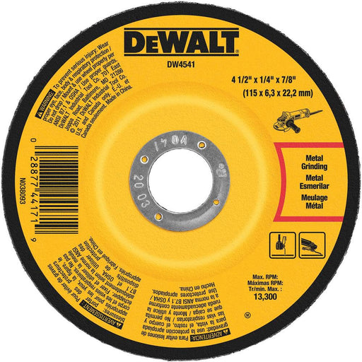DEWALT 4-1/2” x 1/4" x 7/8" Metal & Stainless Grinding Wheel