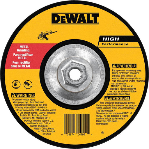 DEWALT 7-Inch By 1/4-Inch By 5/8-Inch-11 High Performance Fast Metal Grinding Wheel