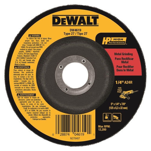 DEWALT 4" x 1/4" x 5/8" High Performance Metal Grinding Wheel