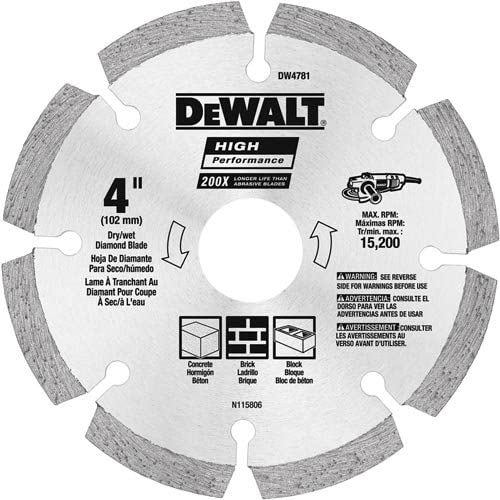 DEWALT 4-Inch Hp Segmented Diamond Blade