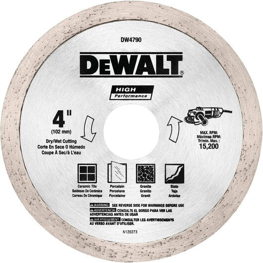 DEWALT 4" x .060 Tile Blade Wet/Dry