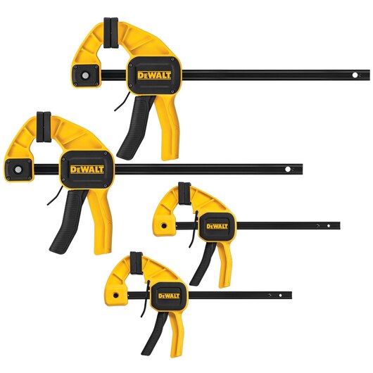 DEWALT 150 mm|6 in. Medium and 300 mm|12 in. Large Trigger Clamps - 4 Pack