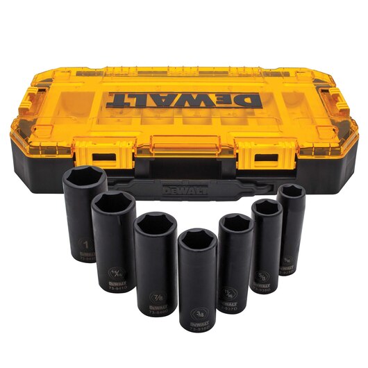 DEWALT Deep Impact Socket Set, 7-Piece, 1/2" Drive SAE
