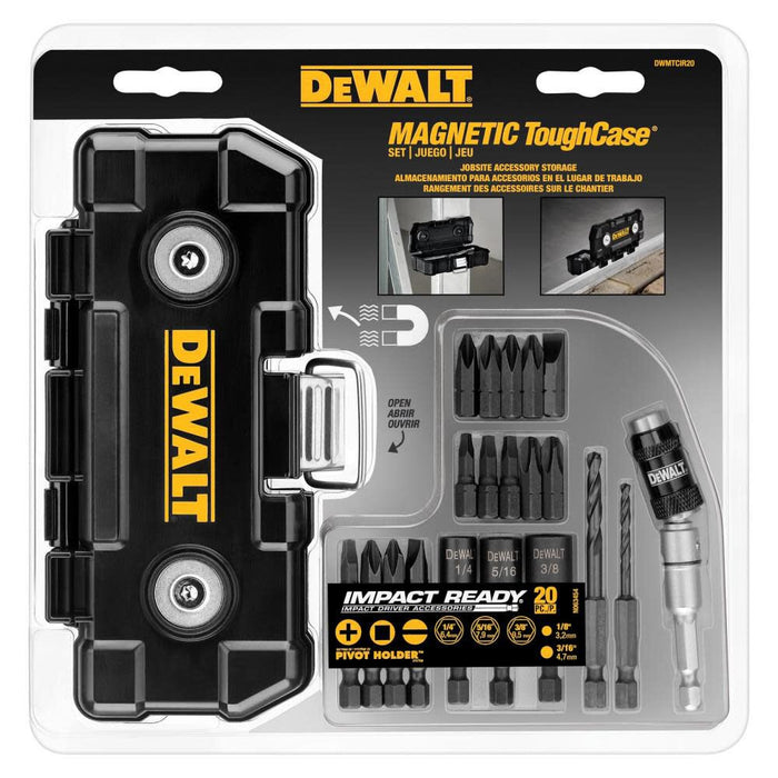 DEWALT Screwdriver Bit Set With Toughcase Magnetic Case, Impat-Ready, 20-Piece