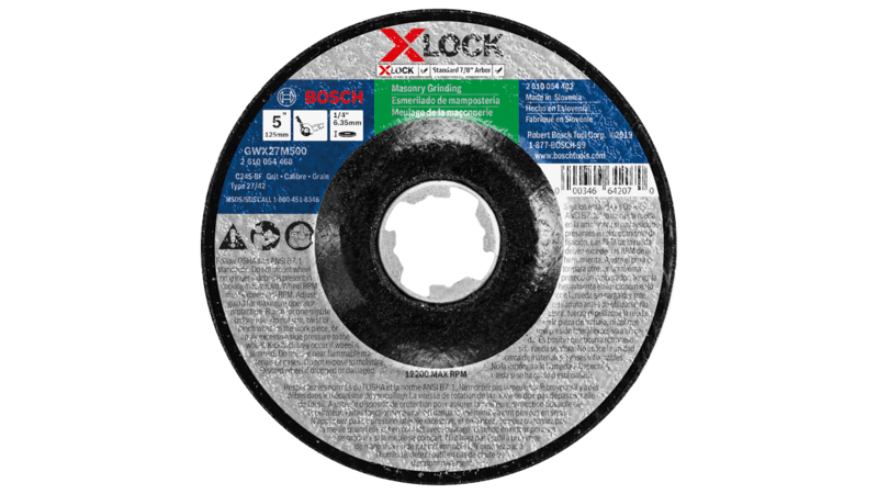 BOSCH 5" x 1/4" X-LOCK Arbor Type 27 30 Grit Masonry Grinding Abrasive Wheel (10 PACK)