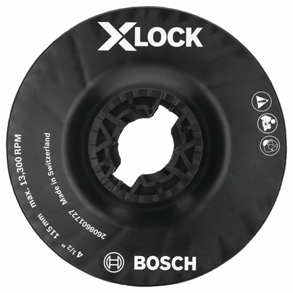 BOSCH 4-1/2" X-LOCK Backing Pad w/ X-LOCK Clip - Medium Hardness