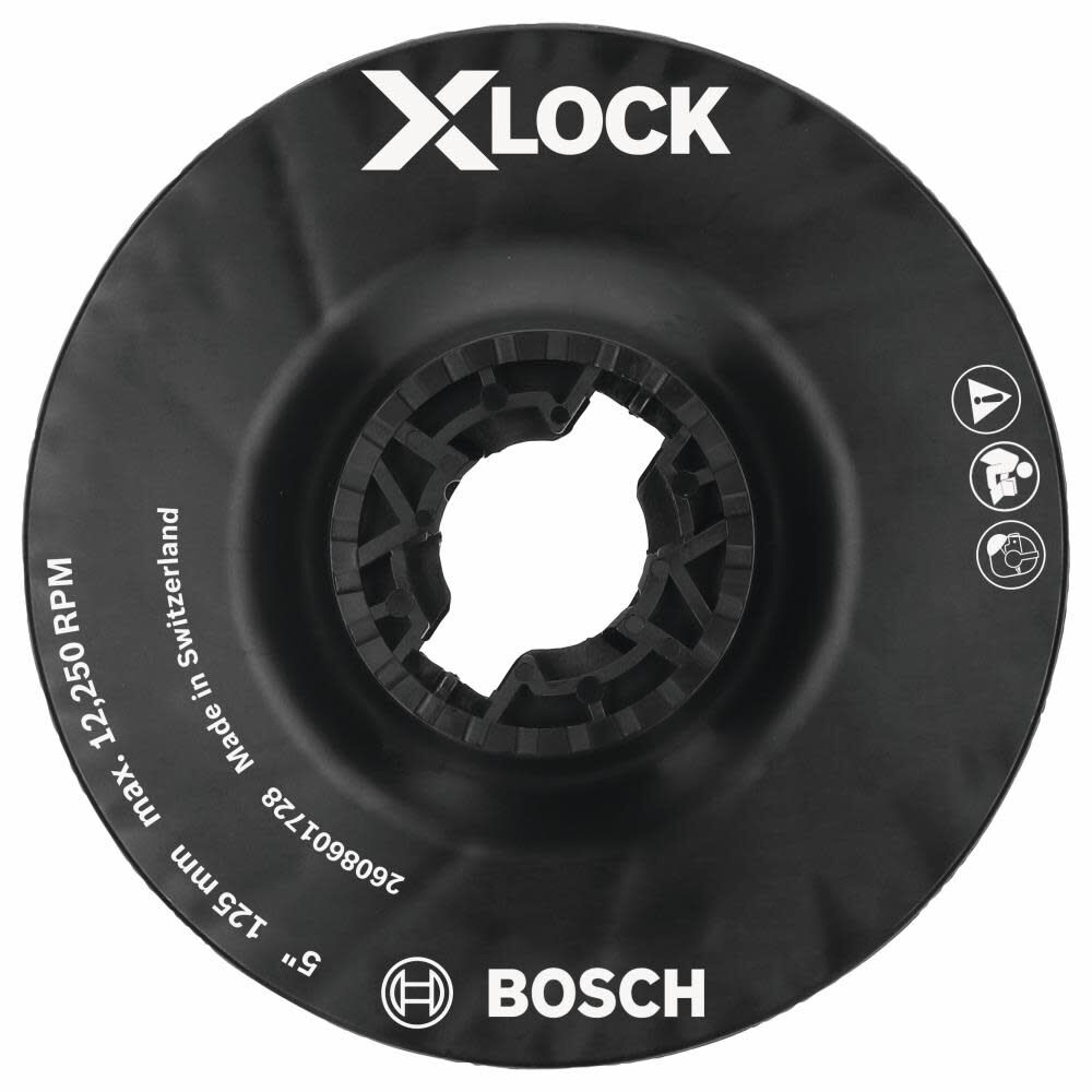 BOSCH 5" X-LOCK Backing Pad w/ X-LOCK Clip - Medium Hardness
