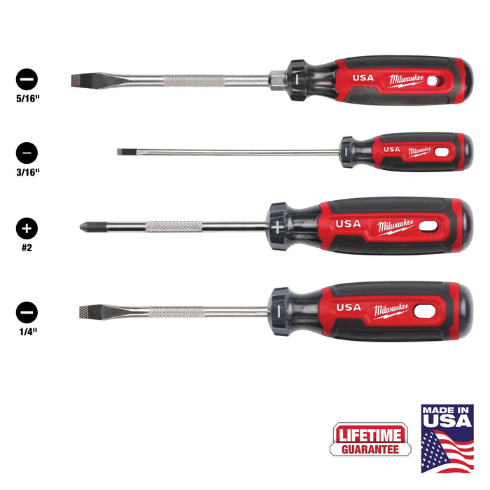 MILWAUKEE 4 PC. Cushion Grip Screwdriver Set